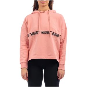 Moschino, Dames, Sweatshirts & Hoodies, Roze, Maat: S Katoen,