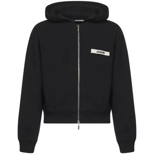 Jacquemus, Heren, Sweatshirts & Hoodies, Zwart, Maat: L Katoen,