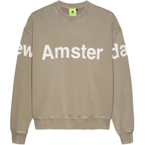 New Amsterdam Surf Association, Heren, Sweatshirts & Hoodies, Beige, Maat: L Katoen,