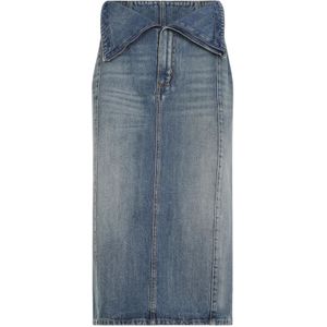 Alexander McQueen, Dames, Rokken, Blauw, Maat: XS Katoen,