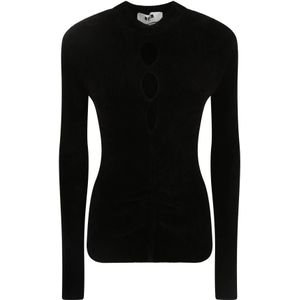 Msgm, Dames, Truien, Zwart, Maat: S Viscose,