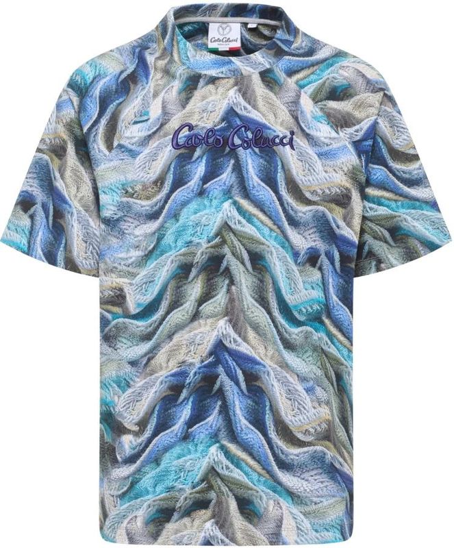 Carlo Colucci - Artificial Knit - T-shirt - Blauw