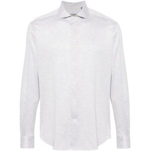 Corneliani, Heren, Overhemden, Grijs, Maat: 2XL Katoen,