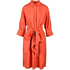 Max Mara, Dames, Jurken, Oranje, Maat: 2XS Katoen,