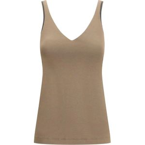 Brunello Cucinelli, Dames, Tops, Beige, Maat: S Katoen,