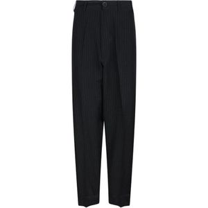 Maison Margiela, Heren, Broeken, Zwart, Maat: 2XS Linnen,