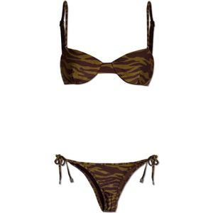 The Attico, Dames, Badkleding, Bruin, Maat: XS Tweed,