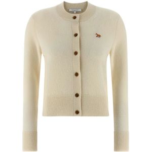 Maison Kitsuné, Dames, Truien, Wit, Maat: L Wol,