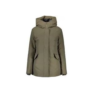 Woolrich Groene Parka Jas met Capuchon , Green , Dames , Maat: M