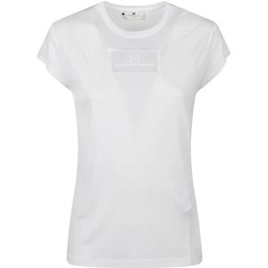 Elisabetta Franchi, Dames, Tops, Wit, Maat: S Katoen,