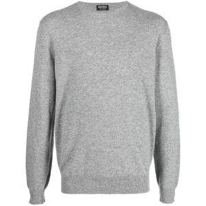 Ermenegildo Zegna, Heren, Sweatshirts & Hoodies, Grijs, Maat: 3XL Kasjmier,