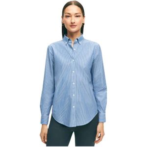Brooks Brothers, Dames, Blouses & Shirts, Blauw, Maat: M Katoen,