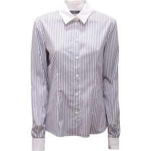 Moschino, Dames, Blouses & Shirts, Blauw, Maat: S