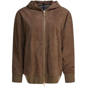Max Mara, Dames, Sweatshirts & Hoodies, Bruin, Maat: S Suède,