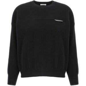 Brunello Cucinelli, Dames, Truien, Zwart, Maat: XS Kasjmier,