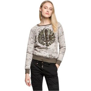 Aeronautica Militare, Dames, Sweatshirts & Hoodies, Bruin, Maat: M