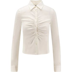Balenciaga, Dames, Blouses & Shirts, Wit, Maat: 3XS Katoen,