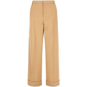 Valentino Garavani, Heren, Broeken, Beige, Maat: L Wol,