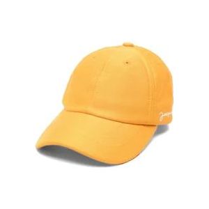 Jacquemus Donker Oranje Katoenen Gebogen Klep Hoed , Orange , unisex , Maat: 56 CM