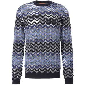 Missoni, Heren, Truien, Blauw, Maat: M Wol,
