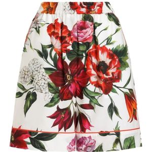 Dolce & Gabbana, Dames, Korte broeken, Veelkleurig, Maat: XS Katoen,
