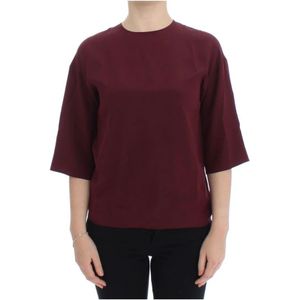 Dolce & Gabbana, Dames, Tops, Rood, Maat: 3XS Zijde,