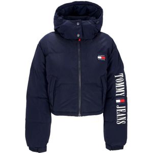 Tommy Hilfiger, Dames, Jassen, Blauw, Maat: S Nylon,
