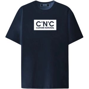 Costume National, Heren, Tops, Blauw, Maat: L Katoen,