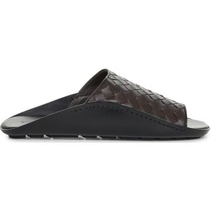 Bottega Veneta - Bruine Intrecciato Leren Instap Sandalen - Heren - Zwart