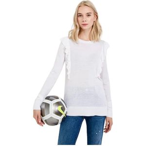 Michael Kors, Dames, Sweatshirts & Hoodies, Wit, Maat: L Wol,