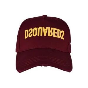 Dsquared2 Bordeaux Reversed Logo Cap , Red , Heren , Maat: ONE Size