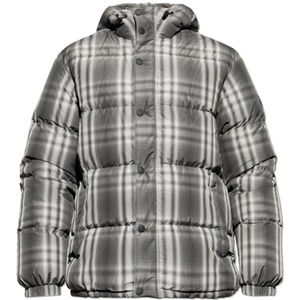 Burberry, Heren, Jassen, Grijs, Maat: S Leer,