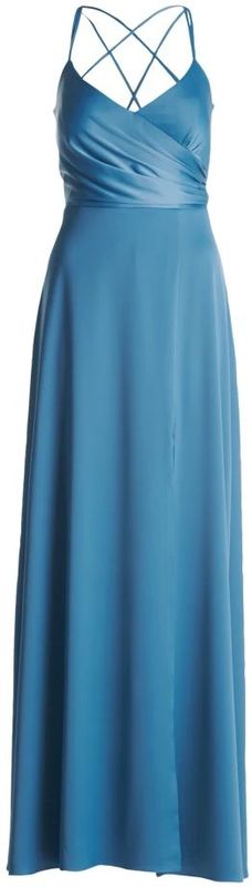 Vera Mont - Avondjurk - Blauw - V-hals - Spaghettibandjes