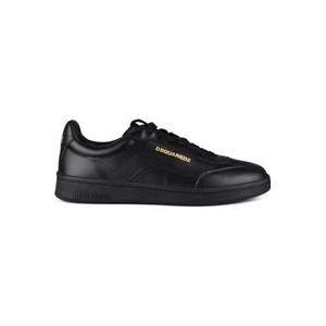 Dsquared2 Luxe Zwarte Sneakers met Gouden Logo , Black , Heren , Maat: 40 EU