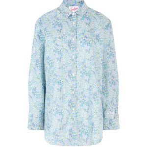 MC2 Saint Barth, Dames, Blouses & Shirts, Blauw, Maat: S Katoen,