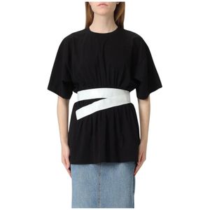MM6 Maison Margiela, Dames, Tops, Zwart, Maat: S Katoen,