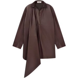 Aeron, Dames, Jurken, Bruin, Maat: S Leer,