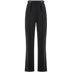 Elisabetta Franchi, Dames, Broeken, Zwart, Maat: S Poliester,