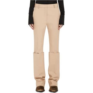 Sportmax, Dames, Broeken, Beige, Maat: 3XS