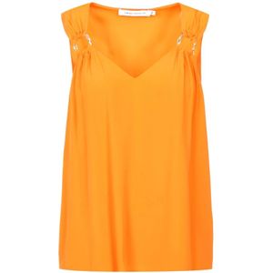 Simona Corsellini, Dames, Tops, Oranje, Maat: S Zijde,