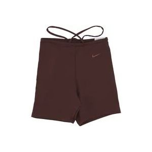 Nike Moderne korte broek voor damesfietsers , Brown , Dames , Maat: XS
