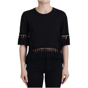 Dolce & Gabbana, Dames, Tops, Zwart, Maat: XS Katoen,