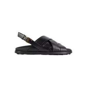 Tod's Flat Sandalen , Black , Heren , Maat: 38 EU