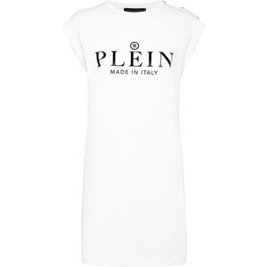 Philipp Plein, Dames, Jurken, Wit, Maat: XS Katoen,