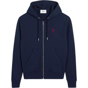 Ami Paris, Heren, Sweatshirts & Hoodies, Blauw, Maat: XS Katoen,