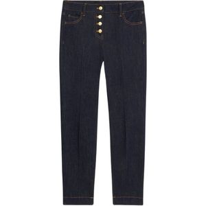 Oltre, Dames, Jeans, Blauw, Maat: M Katoen,