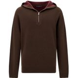 Boggi Milano - Half-Zip Hoodie - Bruin - Wol en Kasjmier