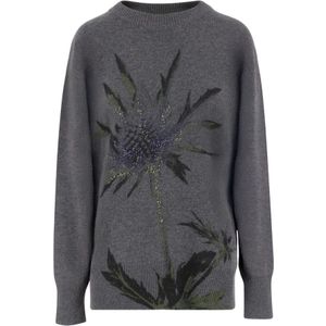 Blumarine, Dames, Truien, Grijs, Maat: S Wol,