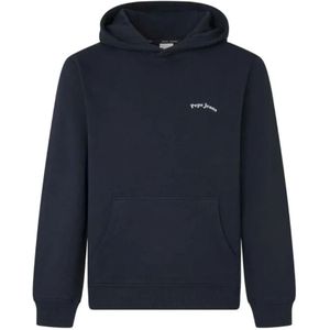 Pepe Jeans, Heren, Sweatshirts & Hoodies, Blauw, Maat: M Katoen,