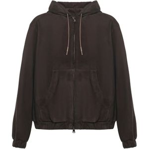 Giuliano Galiano, Heren, Sweatshirts & Hoodies, Bruin, Maat: L Suède,